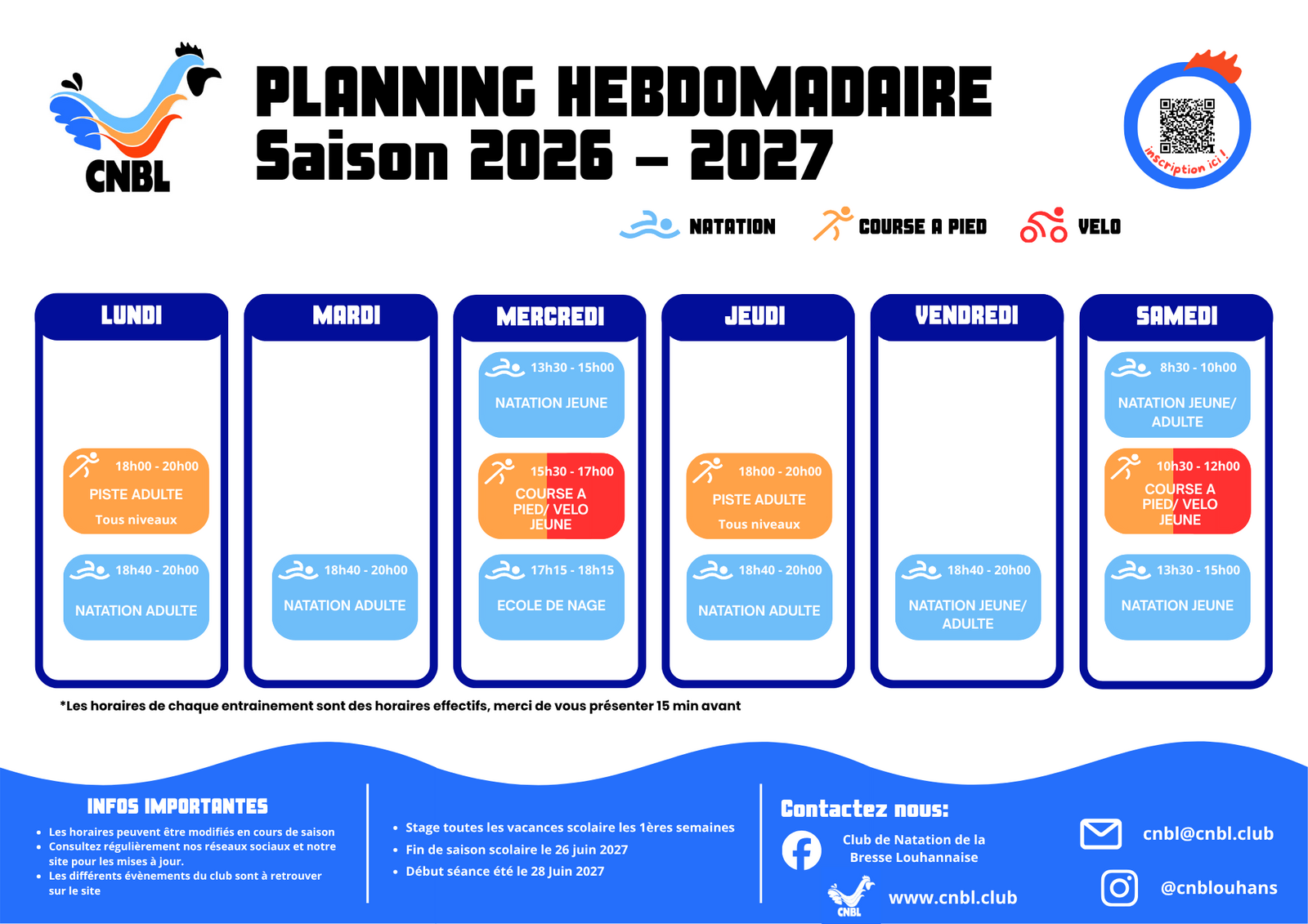 Planning Hebdo Saison 2026-2027